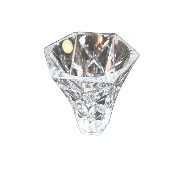 Cristal France Garanti Plus Vase Genuine Lead Crystal Star Pattern 5" - Picture 4 of 12